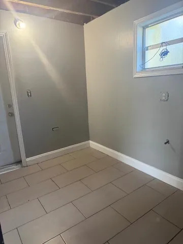 a view of a wooden door