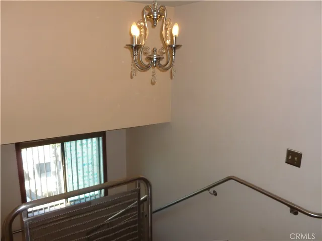 a view of a livingroom with a chandelier