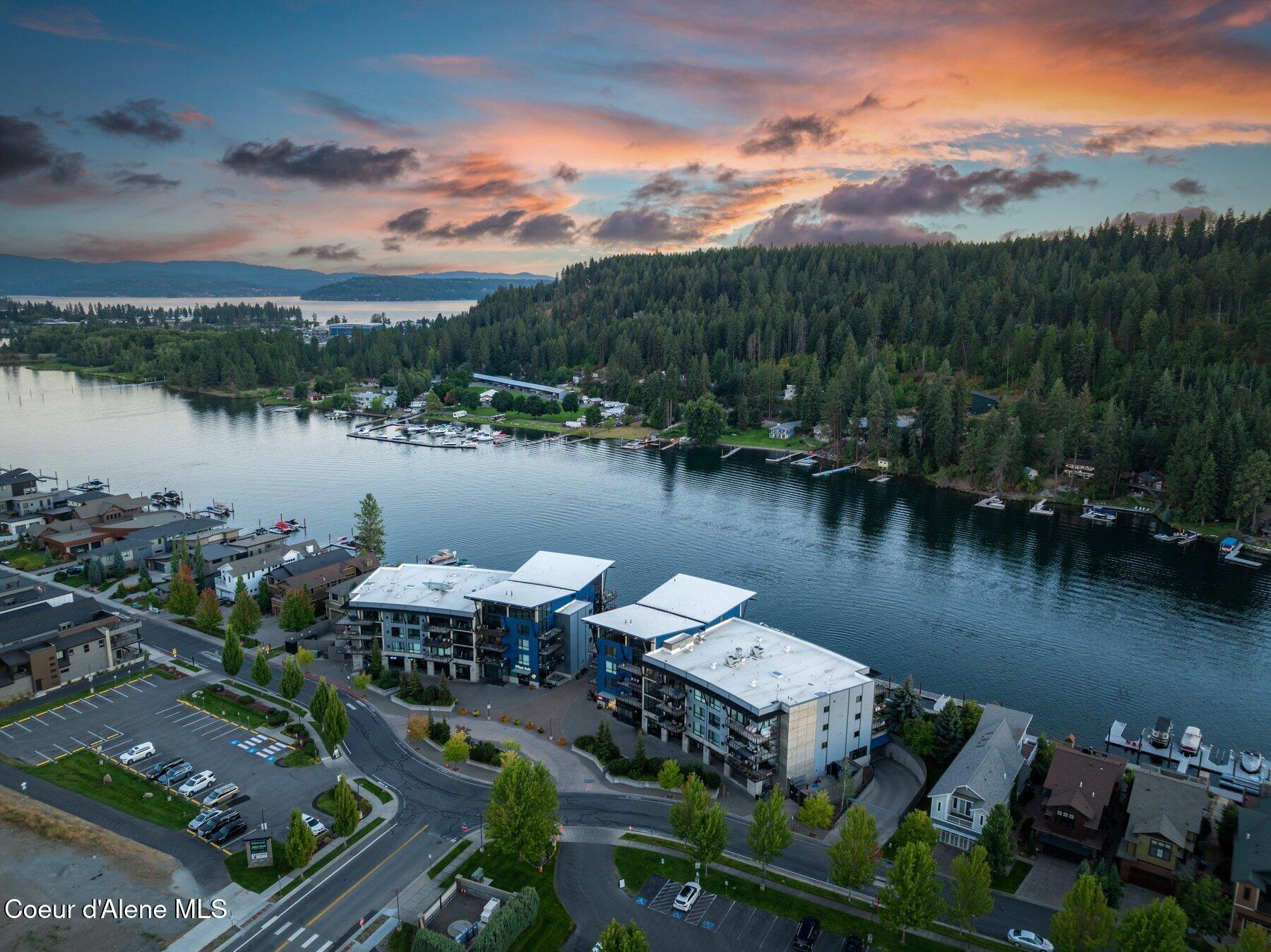 1950 Bellerive Lane, Unit 310 Coeur D'Alene, ID 83814 - Photo 43 of 48 Evening Aerial Views