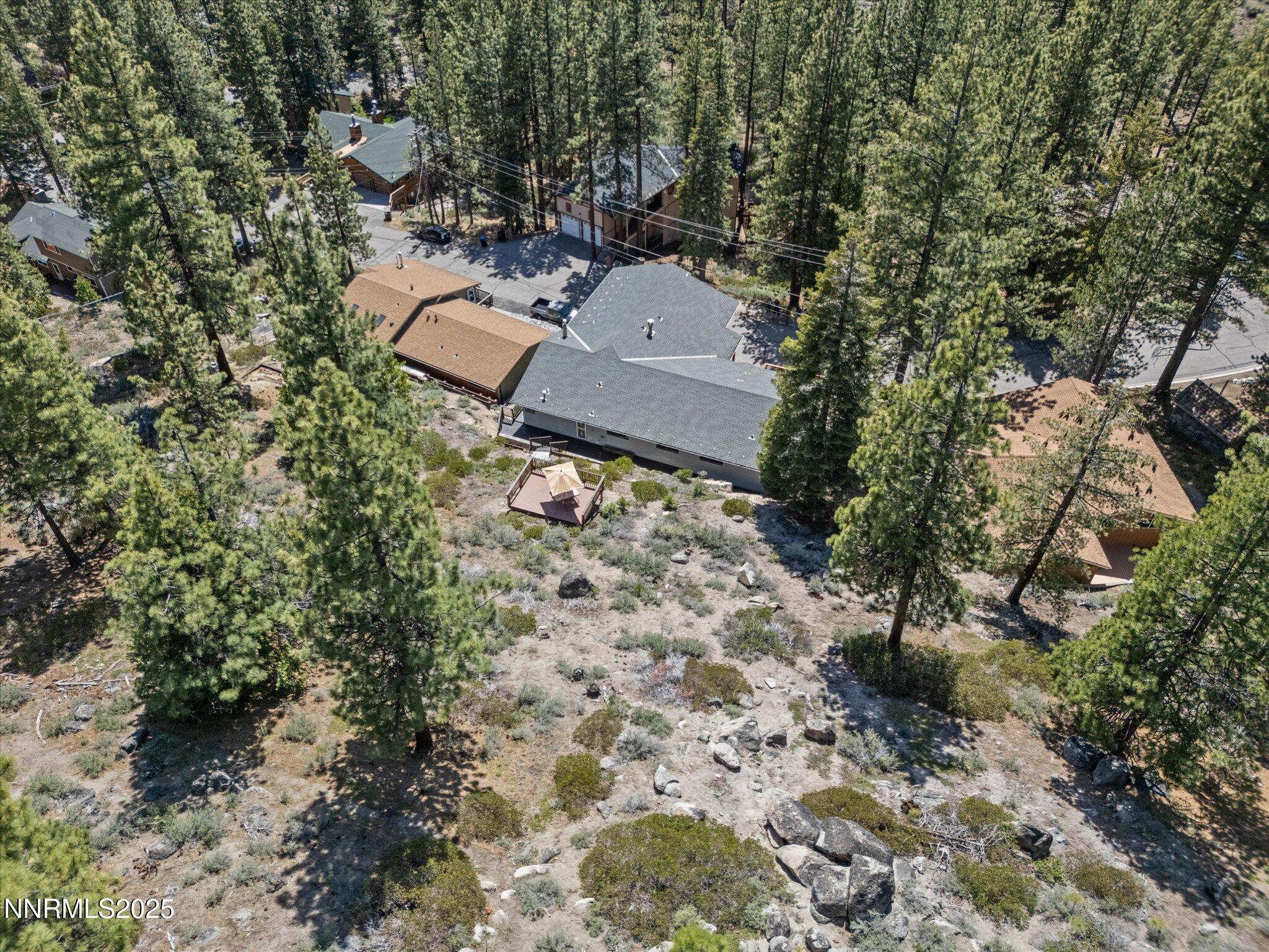 315 Paiute Drive Stateline, NV 89449 - Photo 68 of 77 an aerial view of a house with a yard and tree s