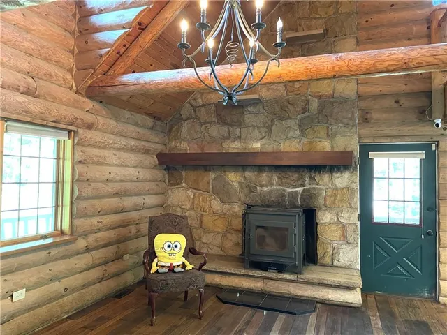 a view of fireplace with window