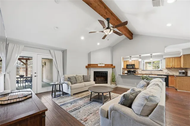 front view of a house with a garden