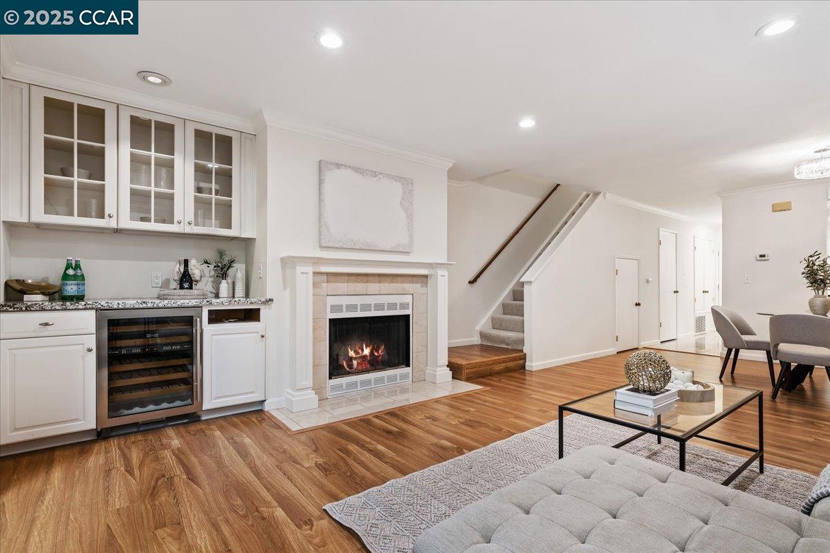 2606 Jones Road, Unit B Walnut Creek, CA 94597 - Photo 12 of 29 a living room with furniture and a fireplace