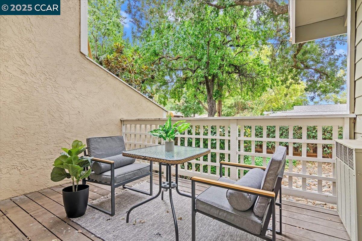 2606 Jones Road, Unit B Walnut Creek, CA 94597 - Photo 13 of 29 a view of a two chairs and table in the balcony