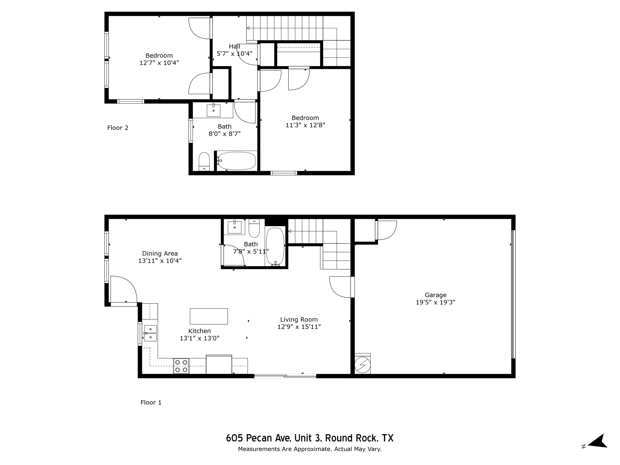 605 Pecan Avenue, Unit 3 Round Rock, TX 78664 - Photo 14 of 15 View of floor plan / room layout
