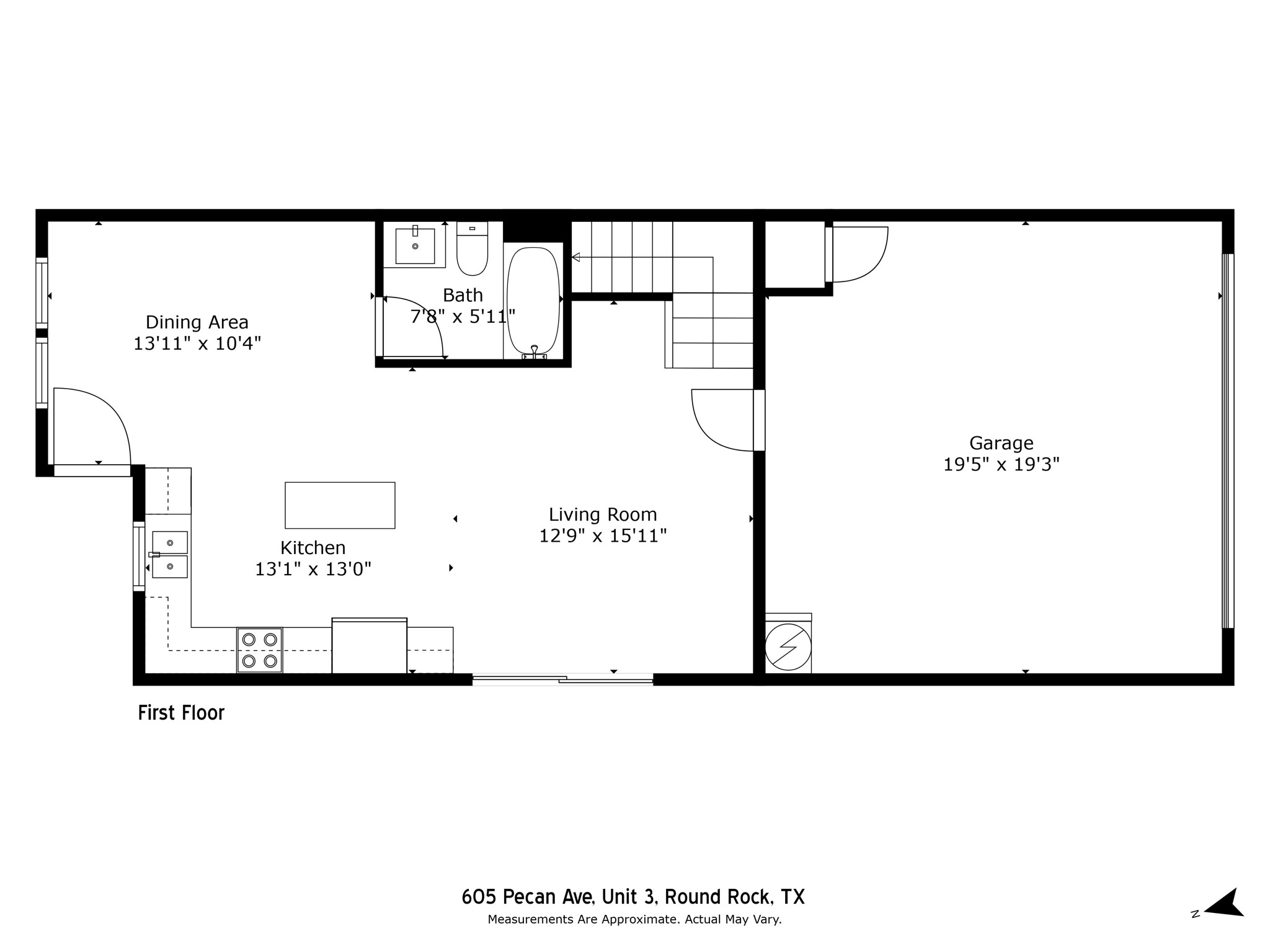 605 Pecan Avenue, Unit 3 Round Rock, TX 78664 - Photo 15 of 15 View of floor plan / room layout