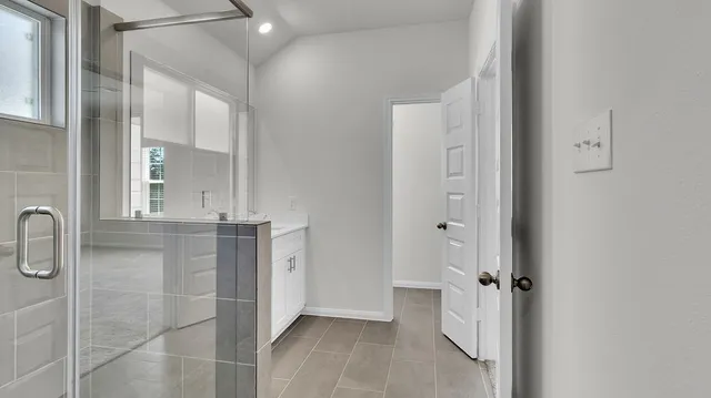 a bathroom with a shower