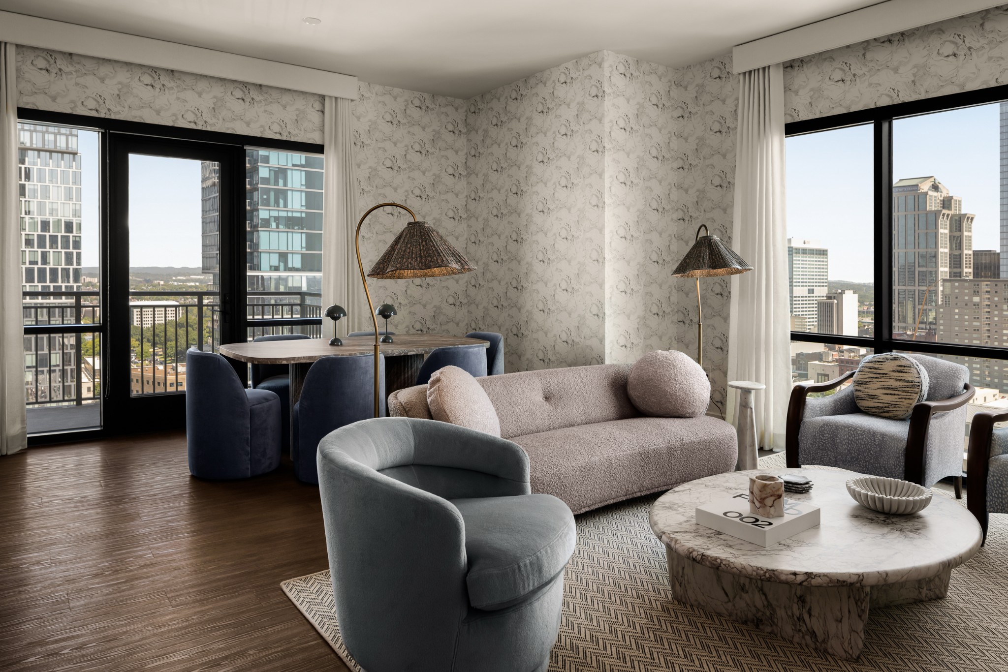 930 Commerce Street, Unit 2 Nashville, TN 37203 - Photo 11 of 57 a living room with furniture and a floor to ceiling window