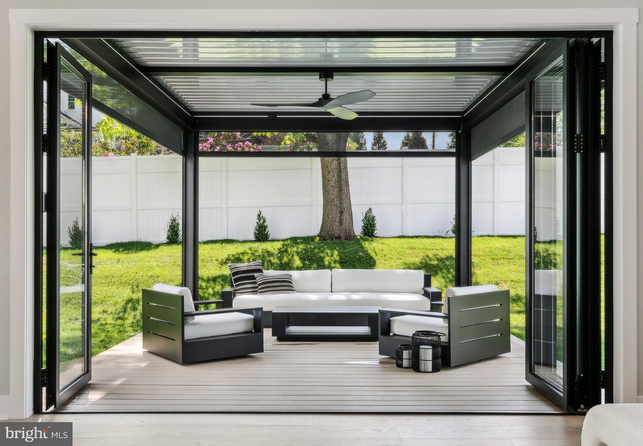 761 Mt Moro Road Villanova, PA 19085 - Photo 33 of 92 Motorized Pergola with waterproof roof closed