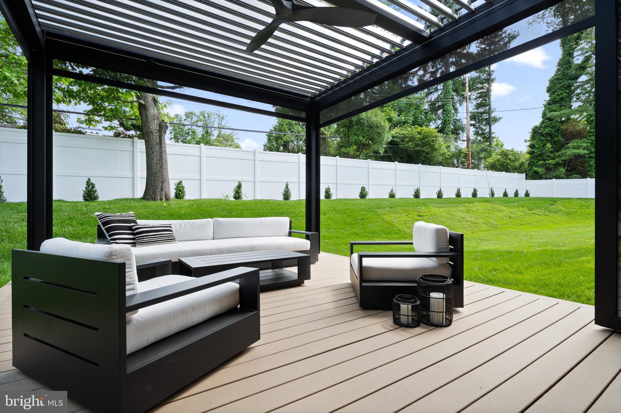 761 Mt Moro Road Villanova, PA 19085 - Photo 92 of 92 Waterproof Pergola Roof and Rain resistant screens