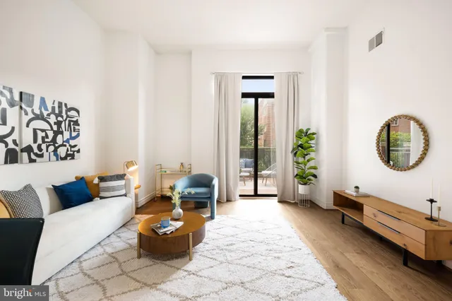 a living room with furniture flowerpot and window