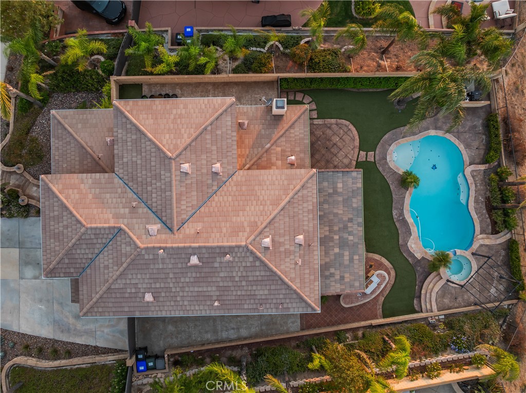 29461 Sequoia Road Canyon Country, CA 91387 - Photo 49 of 51 an aerial view of a house with a swimming pool