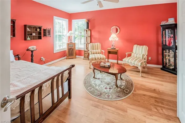 a outdoor space with furniture and view of living room