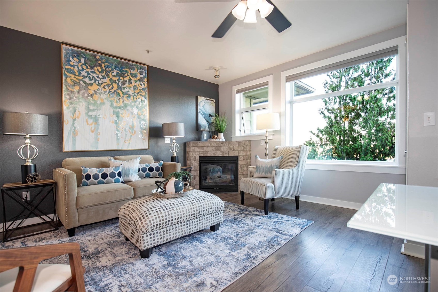 655 Crockett Street, Unit B304 Seattle, WA 98109 - Photo 5 of 35 a living room with furniture fireplace and window