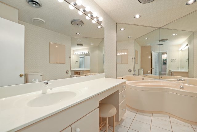 1 North Dee Road, Unit 2D Park Ridge, IL 60068 - Photo 25 of 38 a large bathroom with a sink a large mirror and a bathtub