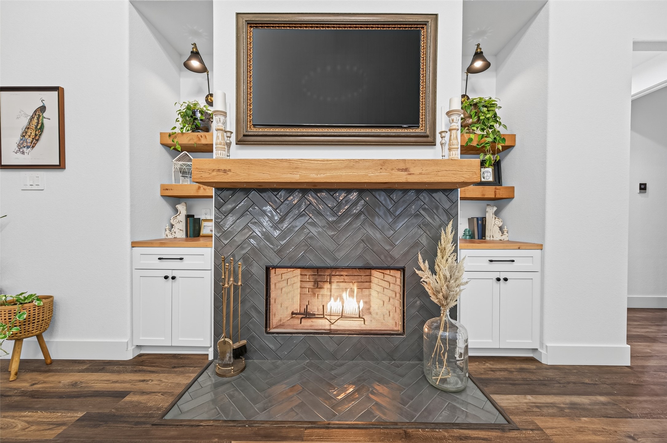 10915 Ruger Road Willis, TX 77378 - Photo 8 of 50 a front view of a fireplace with wooden floor