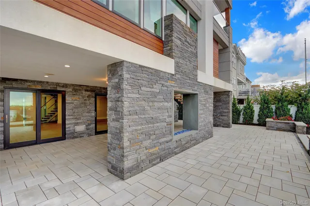 a view of a city with an ocean view