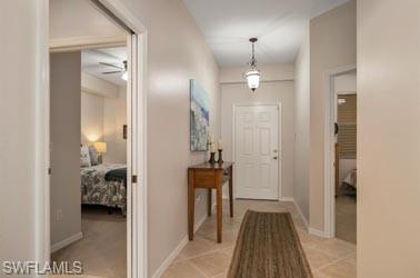 a view of a bedroom from a hallway