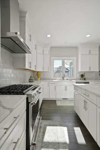 a view of a dining room and chairs
