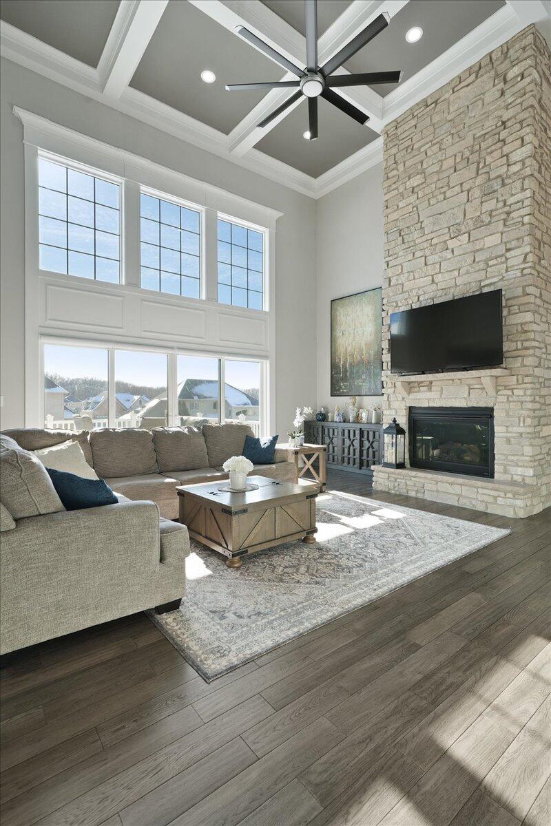 9317 Michigan Drive Crown Point, IN 46307 - Photo 8 of 42 a living room with furniture and a fireplace