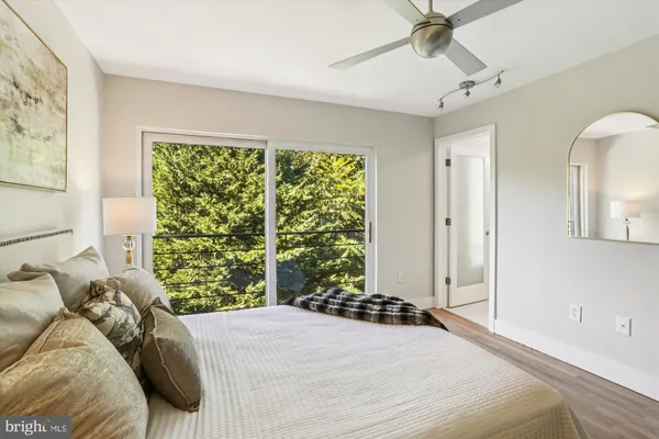a view of entryway with wooden floor