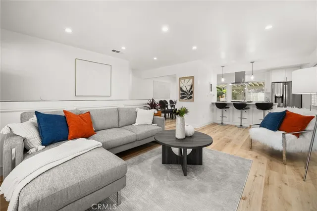 a living room with furniture and a couch