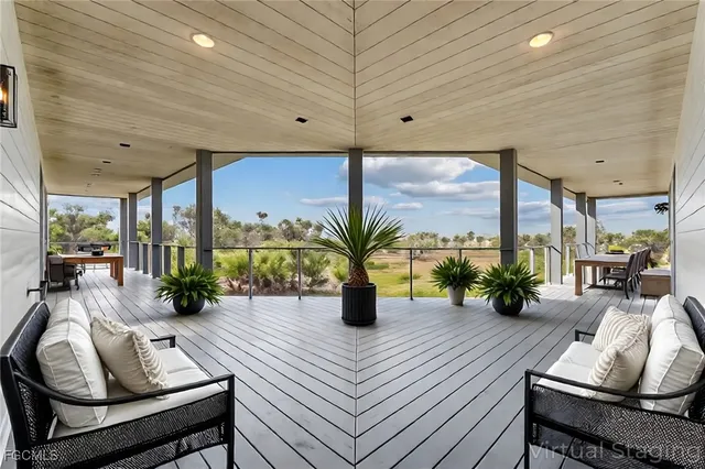 a living room with furniture