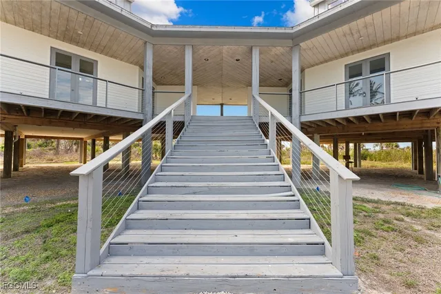 wooden floor with a balcony