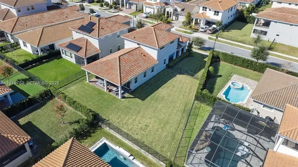 an aerial view of a house