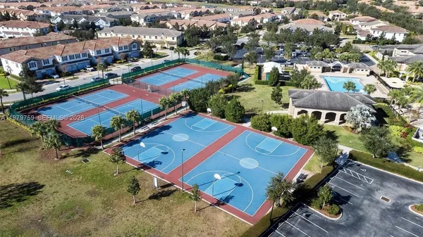 an aerial view of a city