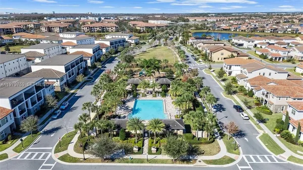 an aerial view of a city