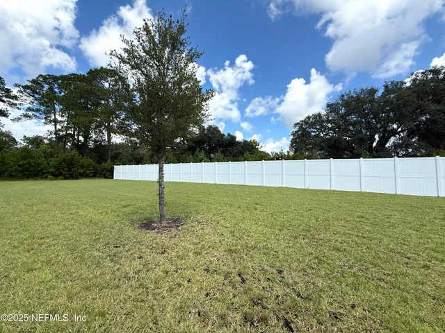 a view of a backyard