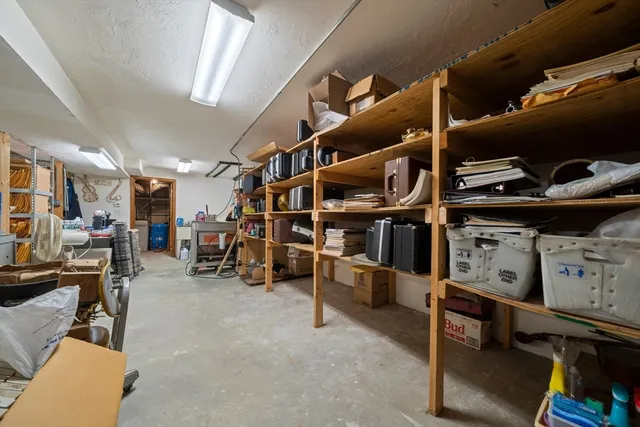 a view of a room with racks