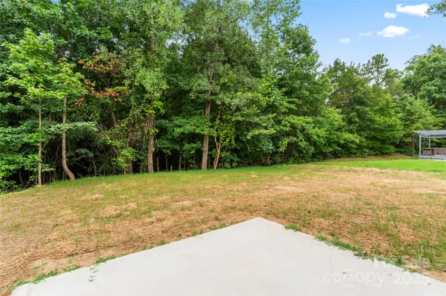 a backyard of a house with lots of green space