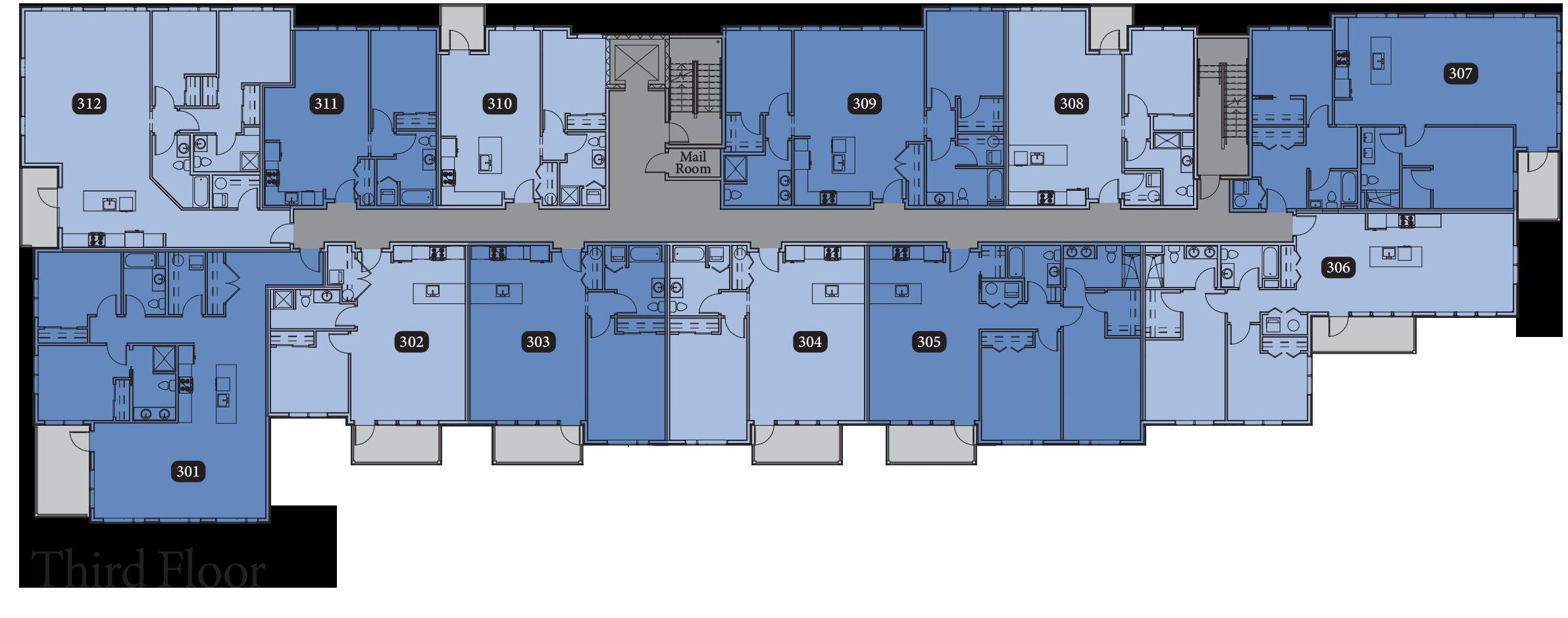 218 Washington Avenue, Unit 406 Portland, ME 04101 - Photo 19 of 20 3rd Floor Plan