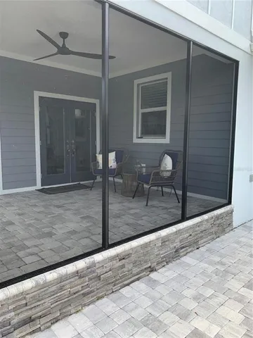 wooden floor with a mirror