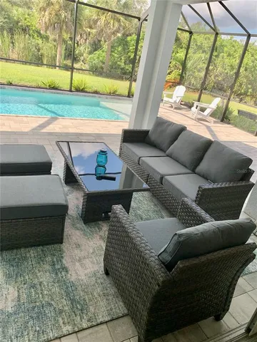 a living room with furniture