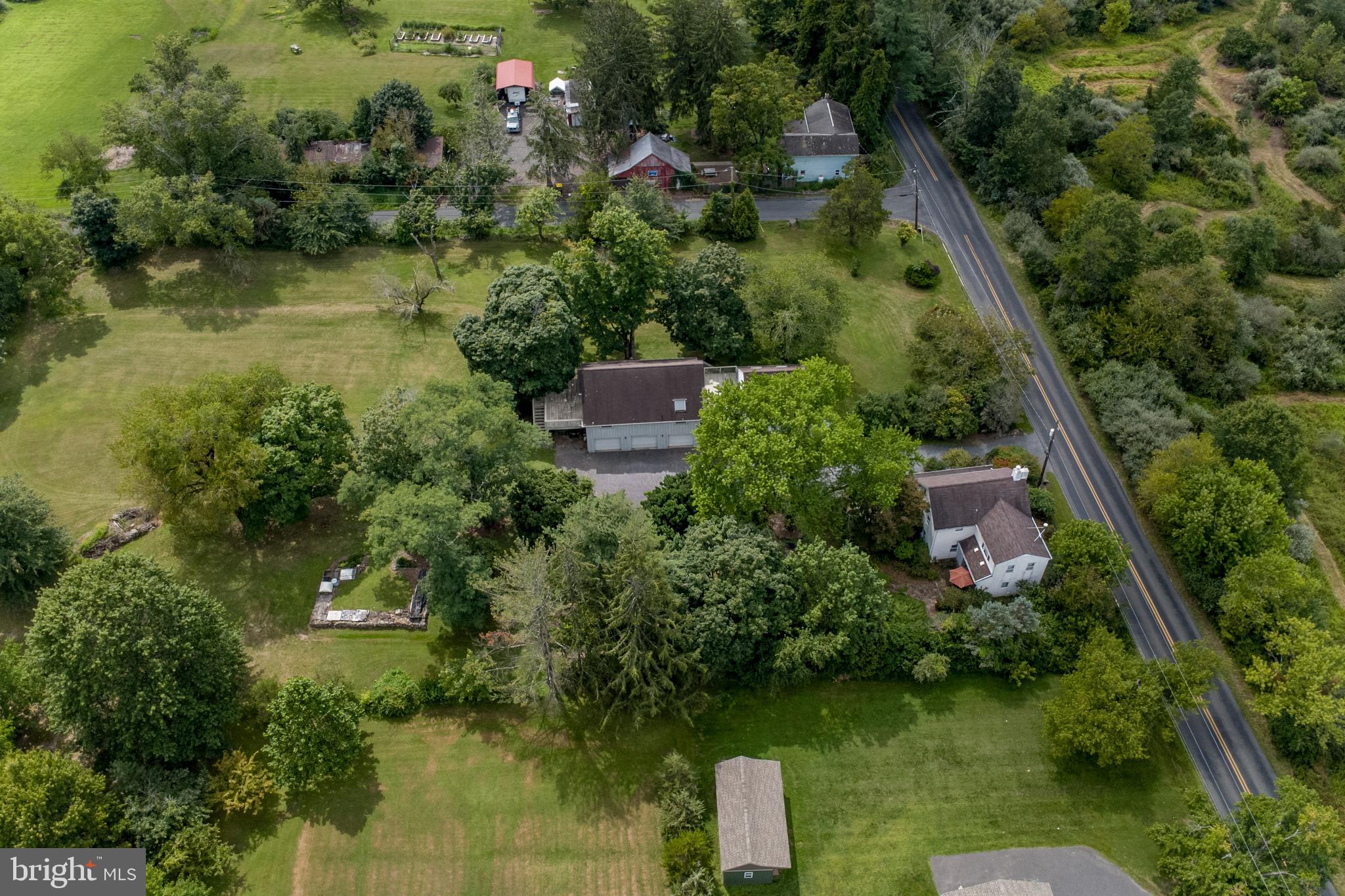 3416 Bursonville Road Riegelsville, PA 18077 - Photo 68 of 69 an aerial view of house with yard swimming pool and outdoor seating