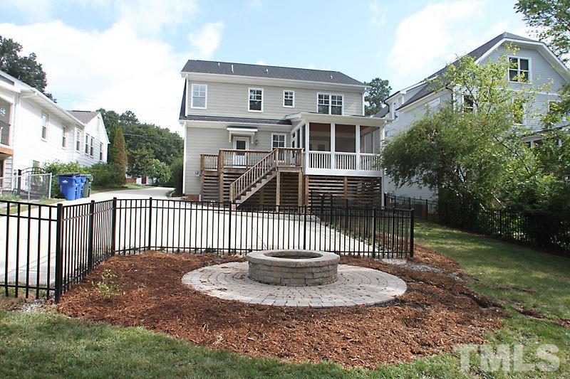 508 Mial Street Raleigh, NC 27608 - Photo 25 of 25 The backyard is fenced with a fire pit. Three gates provide convenient access to the yard. Screening underneath the screened porch and deck provides a great storage area and the crawl is easily accessible.