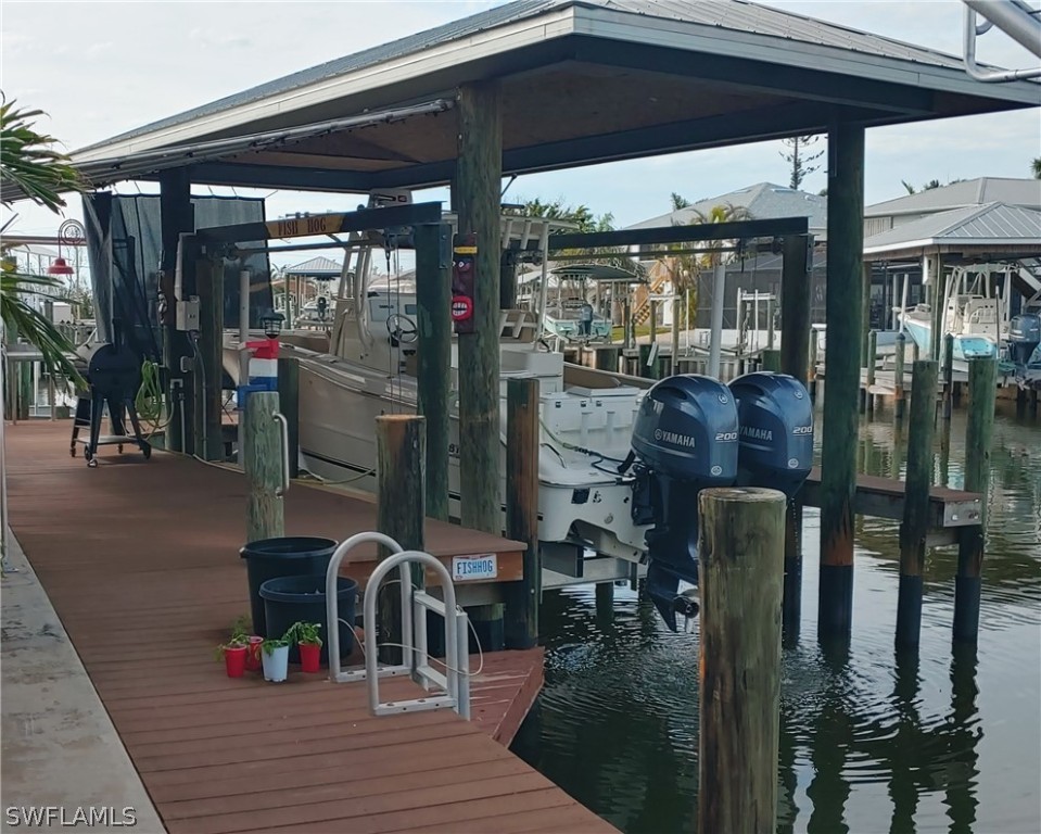 a dining area with hardwood view