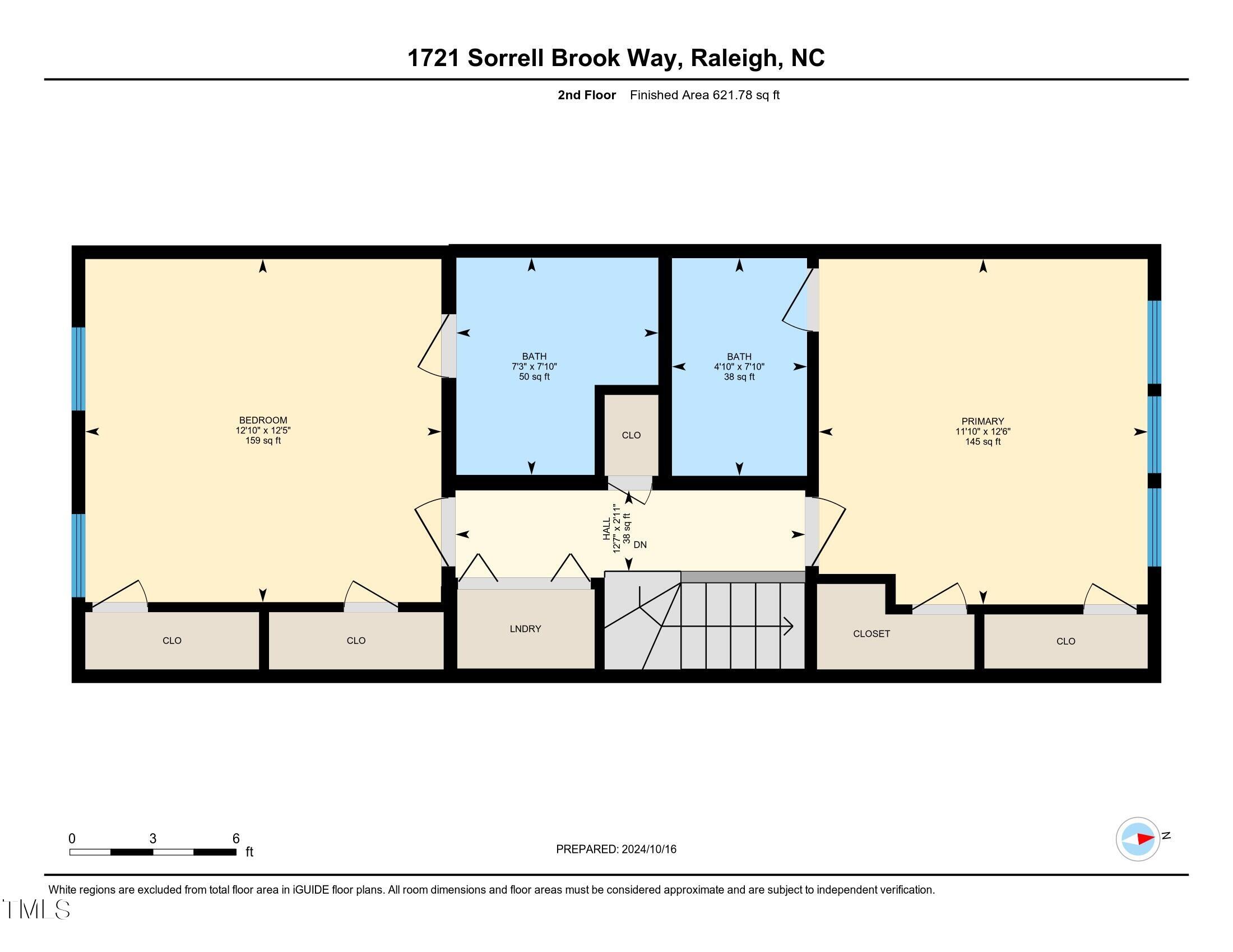 1721 Sorrell Brook Way Raleigh, NC 27609 - Photo 12 of 12 Floor Plan 2nd floor