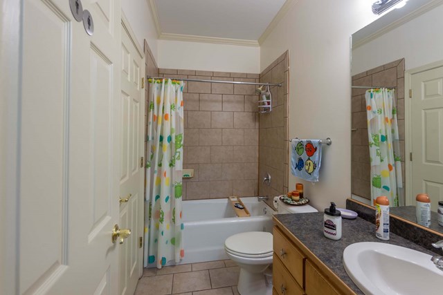 2121 Lee Road Salem, AL 36874 - Photo 19 of 29 a bathroom with a granite countertop sink toilet and shower