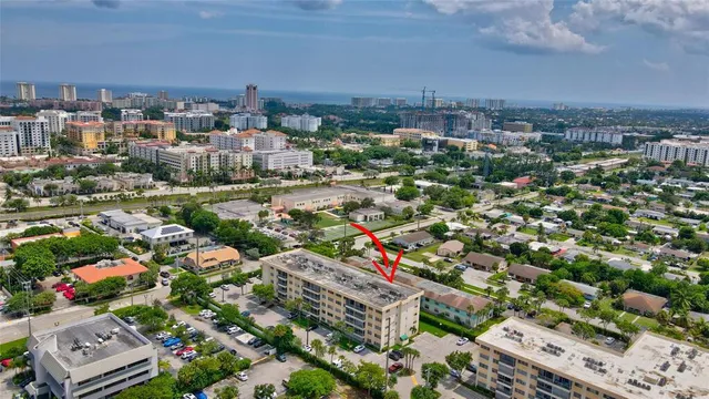 an aerial view of a city