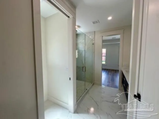 a bathroom with a shower