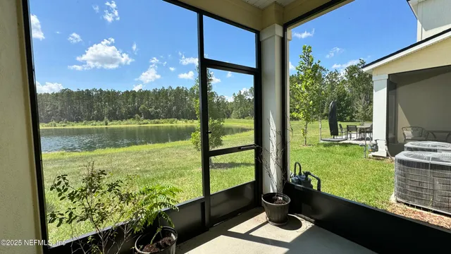a view of a window and a yard