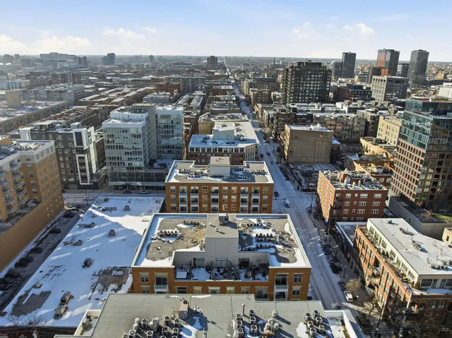 an aerial view of a city