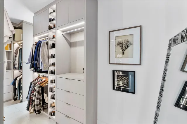 a view of a yard with potted plants