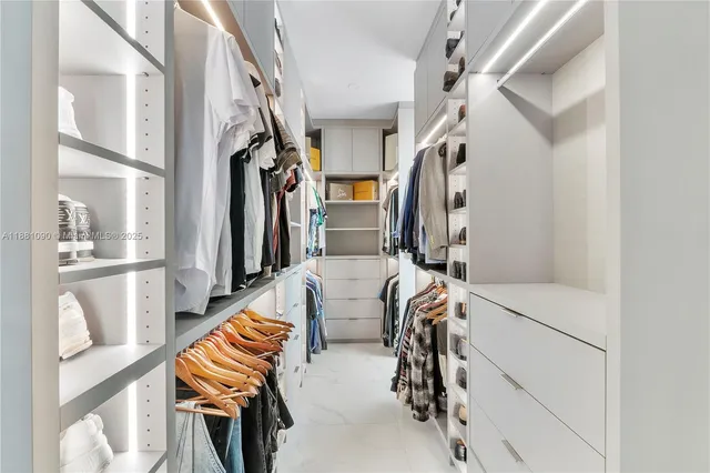 a view of a hallway with painted walls