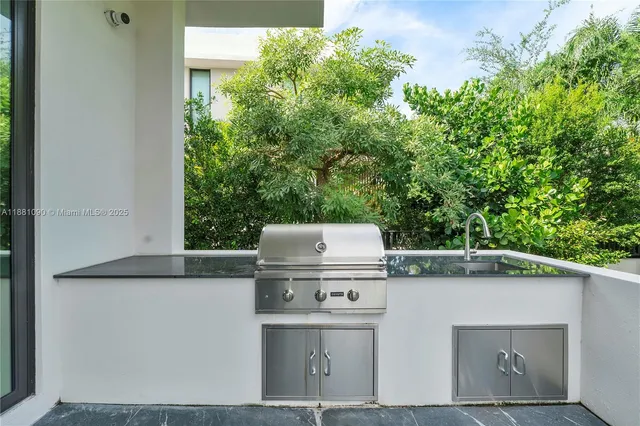 a backyard of a house with lots of green space