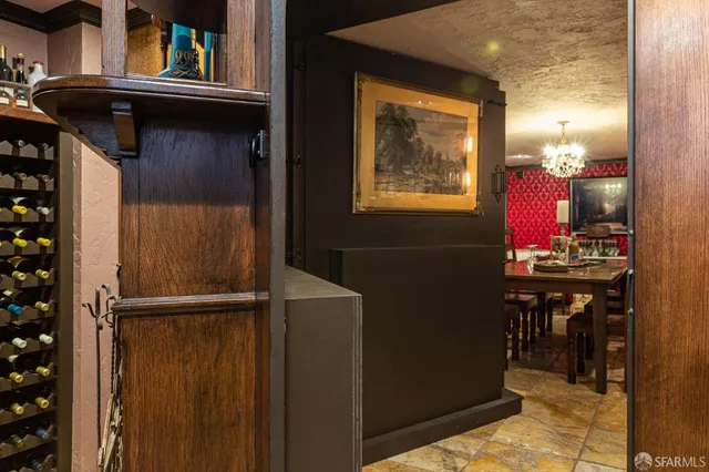 a view of a balcony with chairs